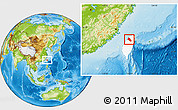 Physical Location Map of Xinzhu, highlighted parent region