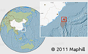 Savanna Style Location Map of Xinzhu, highlighted country, highlighted parent region, hill shading