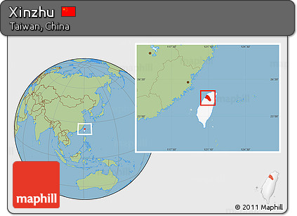 Savanna Style Location Map of Xinzhu, highlighted parent region