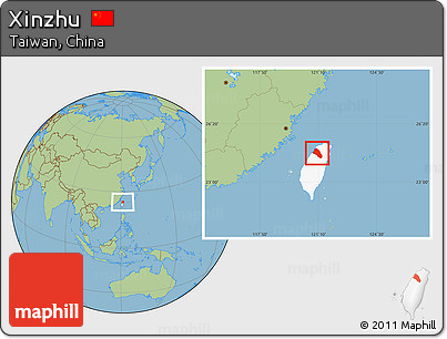 Savanna Style Location Map of Xinzhu, highlighted parent region
