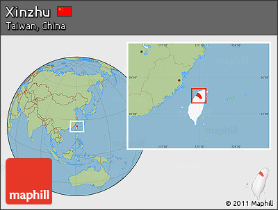 Savanna Style Location Map of Xinzhu, highlighted parent region