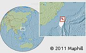 Savanna Style Location Map of Xinzhu, highlighted parent region, hill shading