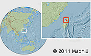 Savanna Style Location Map of Xinzhu, hill shading