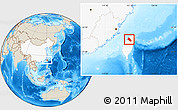 Shaded Relief Location Map of Xinzhu, highlighted country