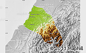 Physical Map of Xinzhu, lighten, desaturated
