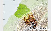 Physical Map of Xinzhu, lighten