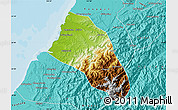 Physical Map of Xinzhu, political outside