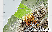 Physical Map of Xinzhu, semi-desaturated