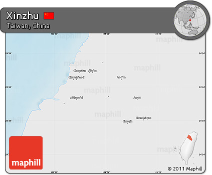 Physical Map of Xinzhu, single color outside