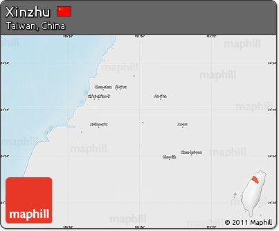 Physical Map of Xinzhu, single color outside