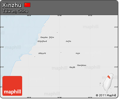 Silver Style Map of Xinzhu, single color outside