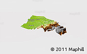 Physical Panoramic Map of Xinzhu, cropped outside