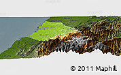 Physical Panoramic Map of Xinzhu, darken