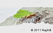 Physical Panoramic Map of Xinzhu, lighten, semi-desaturated