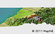 Physical Panoramic Map of Xinzhu, satellite outside