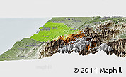Physical Panoramic Map of Xinzhu, semi-desaturated