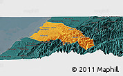 Political Panoramic Map of Xinzhu, darken