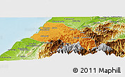Political Panoramic Map of Xinzhu, physical outside