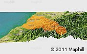 Political Panoramic Map of Xinzhu, satellite outside