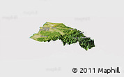 Satellite Panoramic Map of Xinzhu, cropped outside