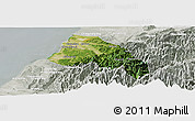 Satellite Panoramic Map of Xinzhu, lighten, semi-desaturated