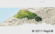 Satellite Panoramic Map of Xinzhu, shaded relief outside