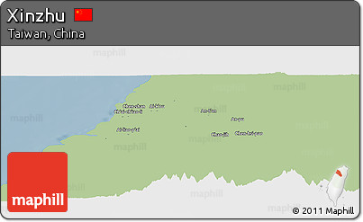 Savanna Style Panoramic Map of Xinzhu, single color outside