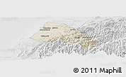 Shaded Relief Panoramic Map of Xinzhu, lighten, desaturated