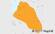 Political Simple Map of Xinzhu, single color outside, borders and labels