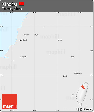 Political Simple Map of Xinzhu, single color outside