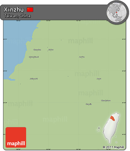 Savanna Style Simple Map of Xinzhu, single color outside