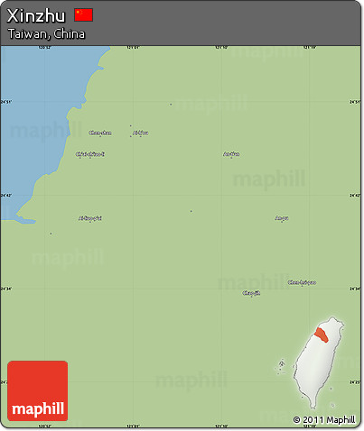 Savanna Style Simple Map of Xinzhu, single color outside