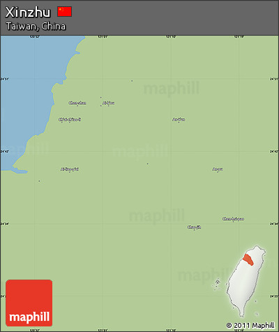 Savanna Style Simple Map of Xinzhu, single color outside