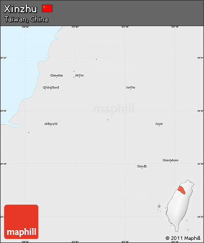 Silver Style Simple Map of Xinzhu, single color outside