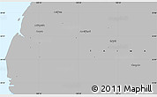 Gray Simple Map of Yunlin, single color outside
