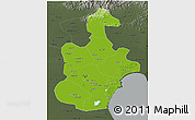 Physical 3D Map of Tianjin, darken, semi-desaturated