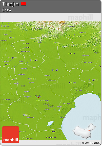Physical 3D Map of Tianjin