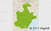 Physical 3D Map of Tianjin, shaded relief outside