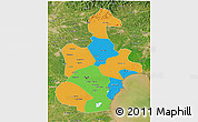 Political 3D Map of Tianjin, satellite outside