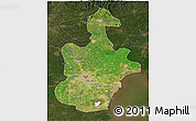Satellite 3D Map of Tianjin, darken