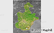 Satellite 3D Map of Tianjin, desaturated