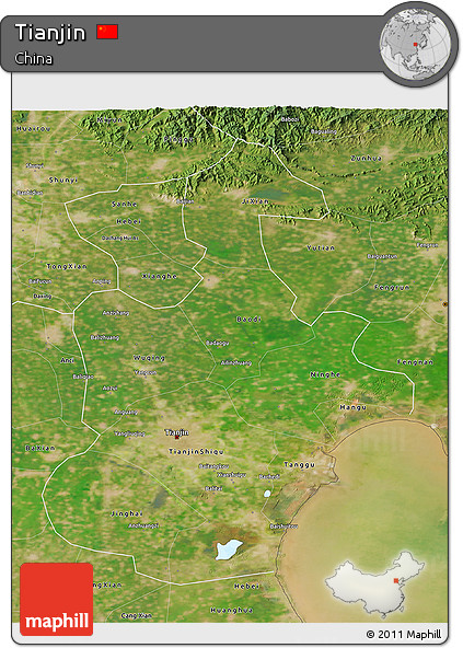 Satellite 3D Map of Tianjin