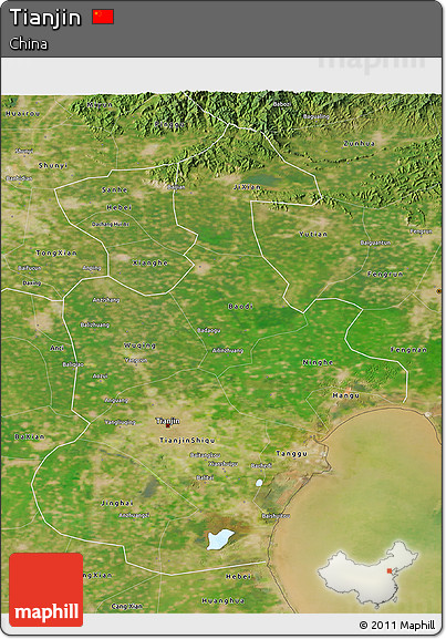 Satellite 3D Map of Tianjin