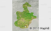 Satellite 3D Map of Tianjin, lighten, semi-desaturated