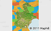 Satellite 3D Map of Tianjin, political outside
