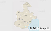 Shaded Relief 3D Map of Tianjin, single color outside