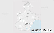 Silver Style 3D Map of Tianjin, single color outside