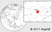 Blank Location Map of Tianjin