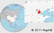Gray Location Map of Tianjin, highlighted country