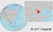 Gray Location Map of Tianjin